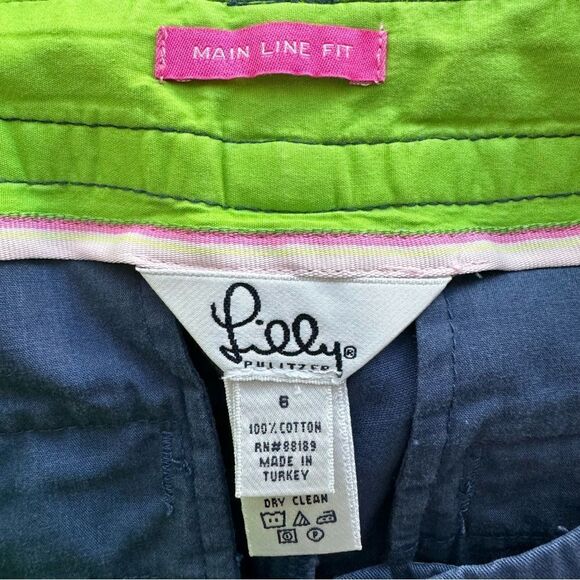 Lilly Pulitzer Main Line Fit Navy Mid Rise Wide Leg Trouser Pants Women’s Size 6 - Picture 6 of 9